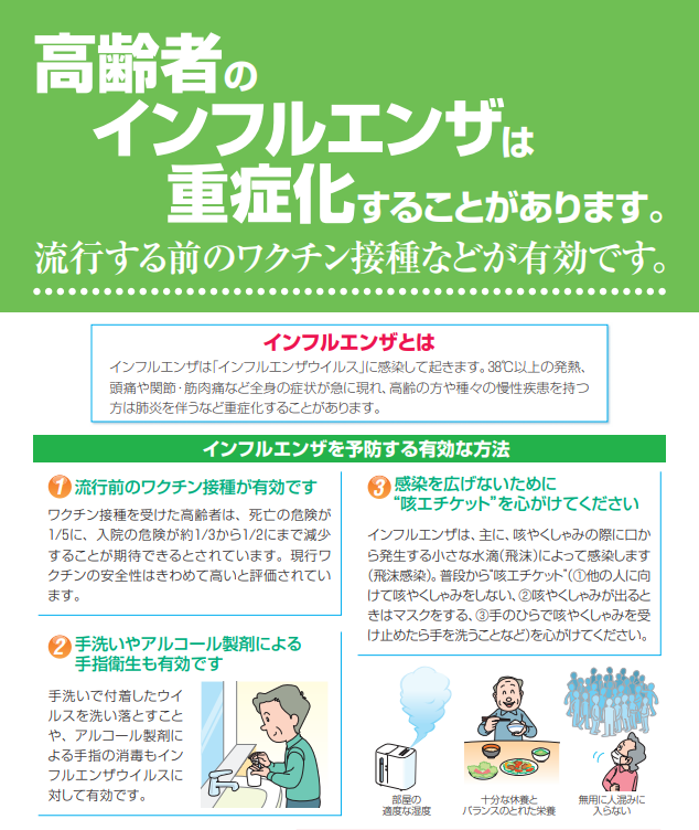 高齢者インフルエンザリーフレット