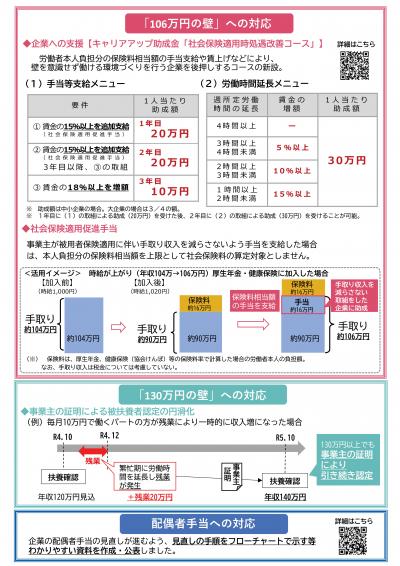 「年収の壁・支援強化パッケージ概要」うら