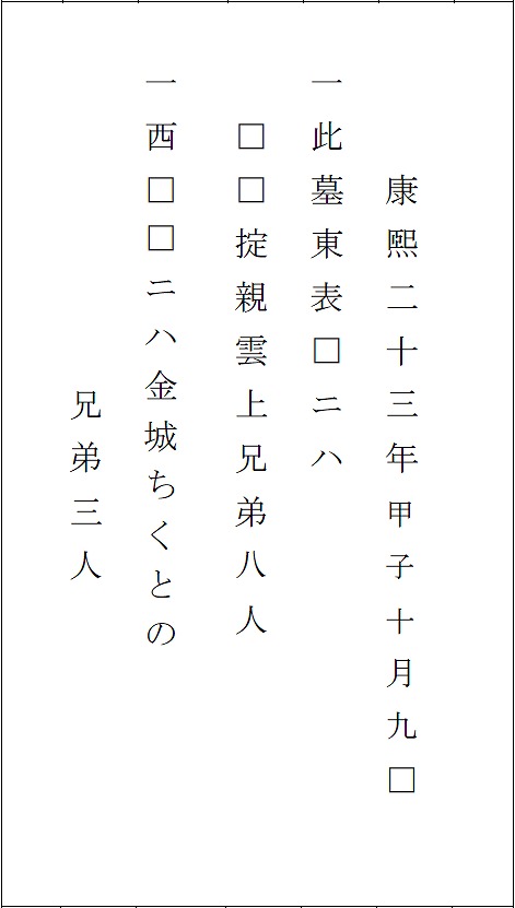 墓誌（訳文）
