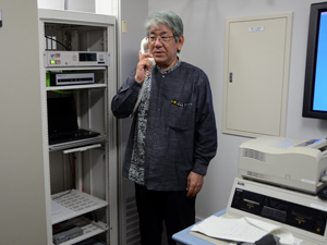 防災無線室へ移動し武富自治会との通信確認