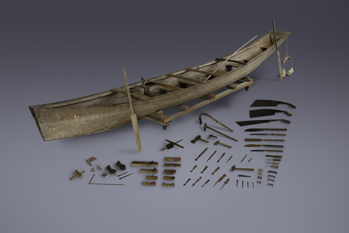 国登録有形民俗文化財　糸満の漁撈用具　サバニ等の舟用具の写真