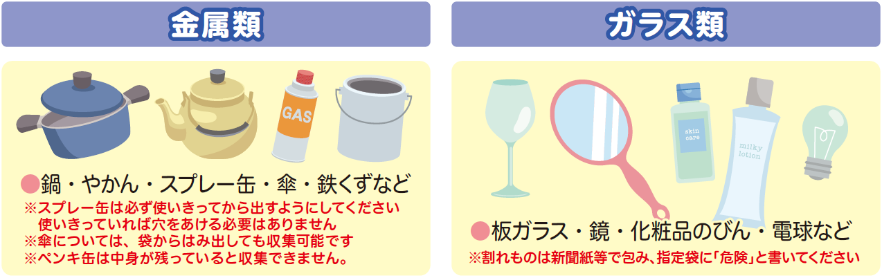 金属類・ガラス類