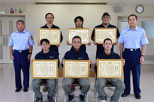 人命救助活動を行った6人に消防長表彰の画像