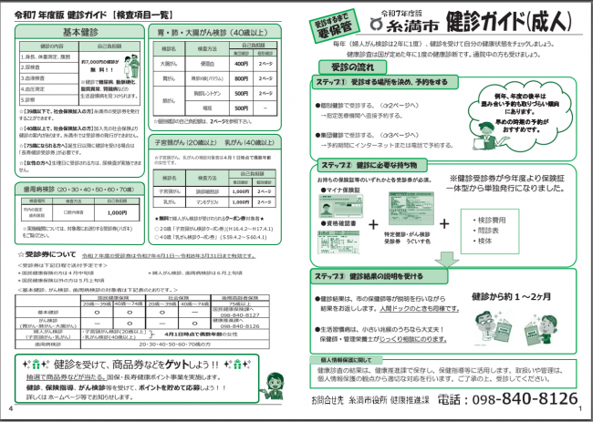 健診(検診)を受けましょう!!】令和7年度 健診ガイド (基本健診